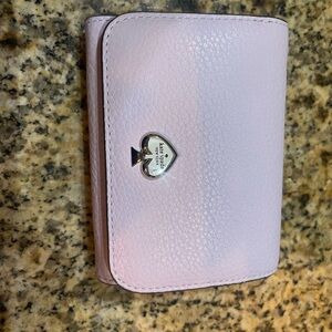 Kate Spade Blush Pink Wallet with Heart Logo